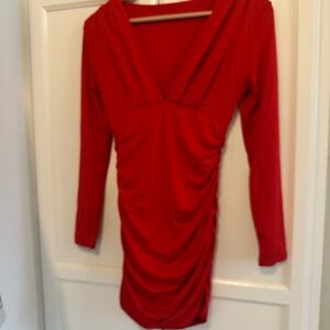 Showpo Vibrant Red Long Sleeve Dress